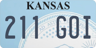KS license plate 211GOI