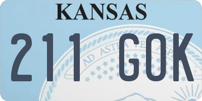 KS license plate 211GOK