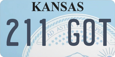 KS license plate 211GOT
