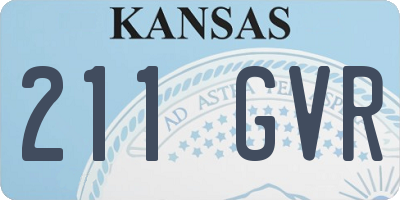 KS license plate 211GVR