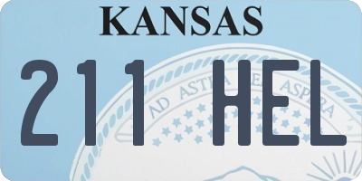 KS license plate 211HEL
