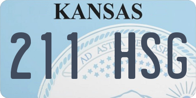 KS license plate 211HSG
