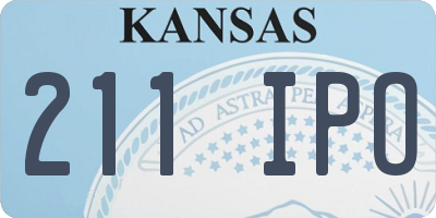 KS license plate 211IPO