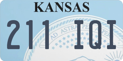 KS license plate 211IQI