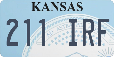 KS license plate 211IRF