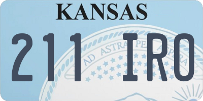 KS license plate 211IRO