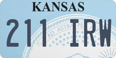 KS license plate 211IRW