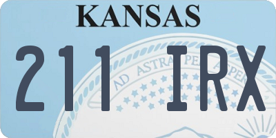 KS license plate 211IRX