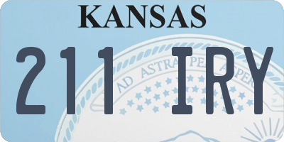 KS license plate 211IRY