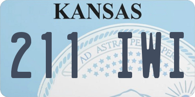 KS license plate 211IWI
