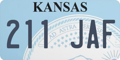 KS license plate 211JAF