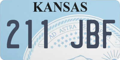KS license plate 211JBF