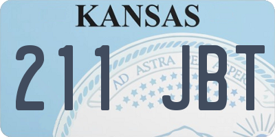 KS license plate 211JBT