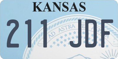 KS license plate 211JDF