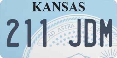 KS license plate 211JDM