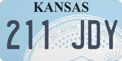 KS license plate 211JDY