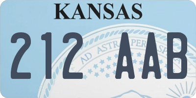 KS license plate 212AAB