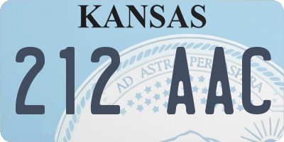 KS license plate 212AAC