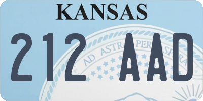 KS license plate 212AAD