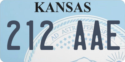 KS license plate 212AAE