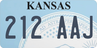 KS license plate 212AAJ