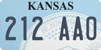 KS license plate 212AAO