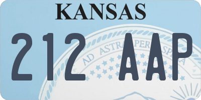 KS license plate 212AAP