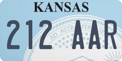 KS license plate 212AAR