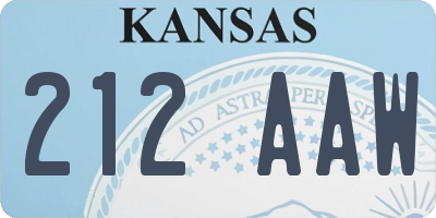 KS license plate 212AAW