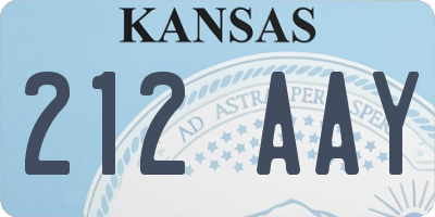 KS license plate 212AAY
