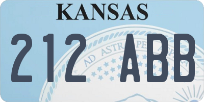 KS license plate 212ABB