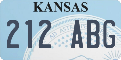 KS license plate 212ABG