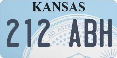 KS license plate 212ABH