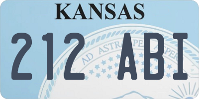 KS license plate 212ABI
