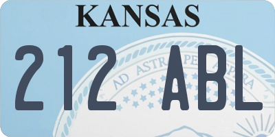 KS license plate 212ABL