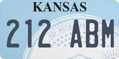 KS license plate 212ABM