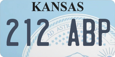 KS license plate 212ABP