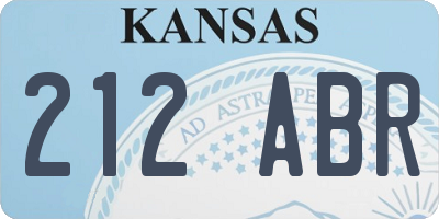 KS license plate 212ABR