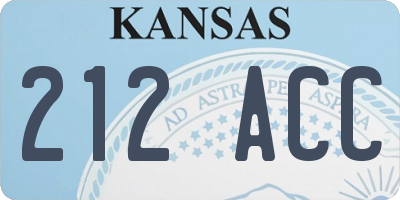 KS license plate 212ACC