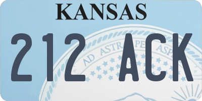 KS license plate 212ACK