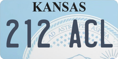 KS license plate 212ACL