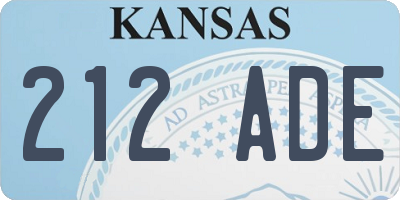 KS license plate 212ADE