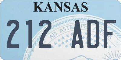 KS license plate 212ADF