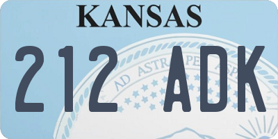 KS license plate 212ADK