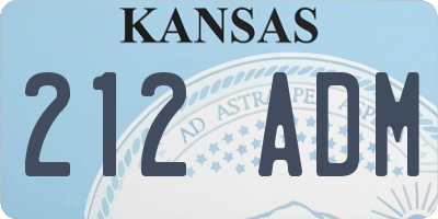 KS license plate 212ADM