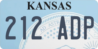 KS license plate 212ADP