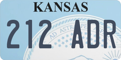 KS license plate 212ADR