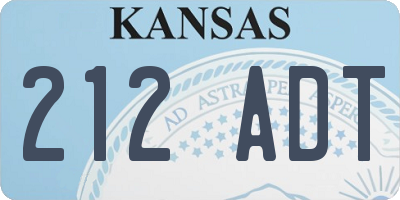 KS license plate 212ADT