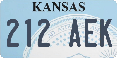 KS license plate 212AEK