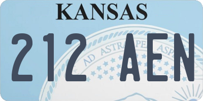 KS license plate 212AEN